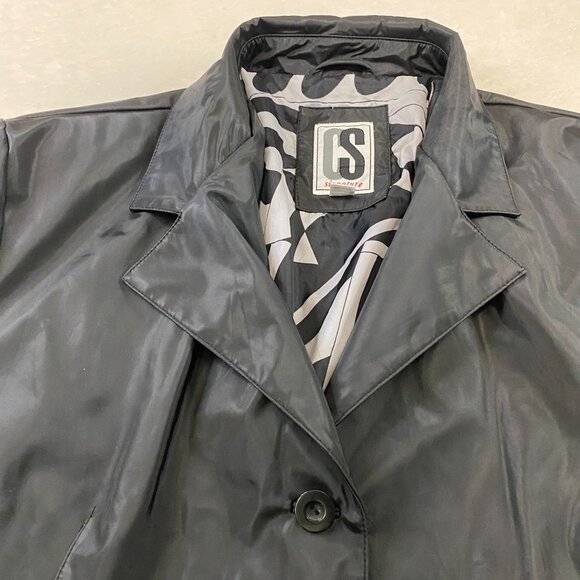 CS Signature Black Geometric Abstract Jacket Collared Button Front 1X - Picture 3 of 10